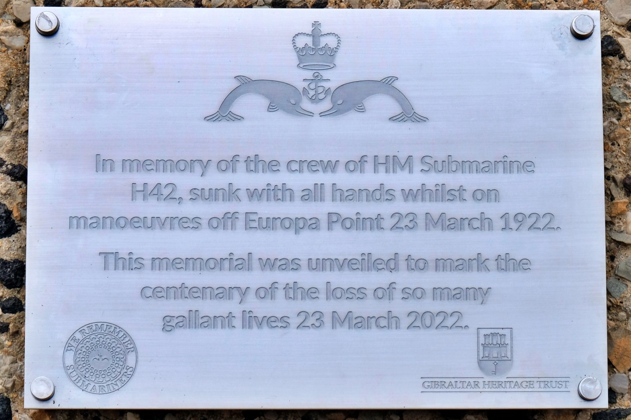 HMS H42 Plaque